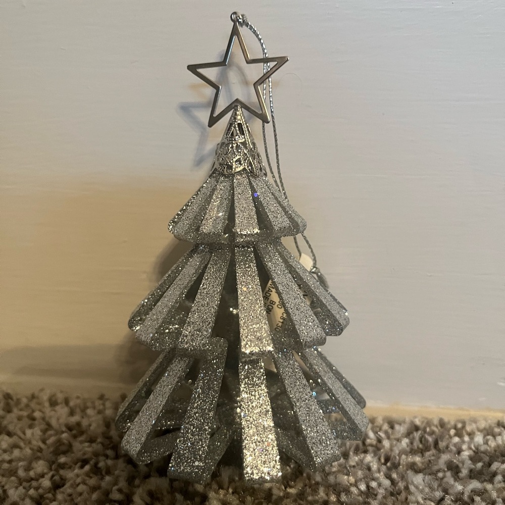 Living Quarters Glitter Light Metal Christmas Tree Ornament